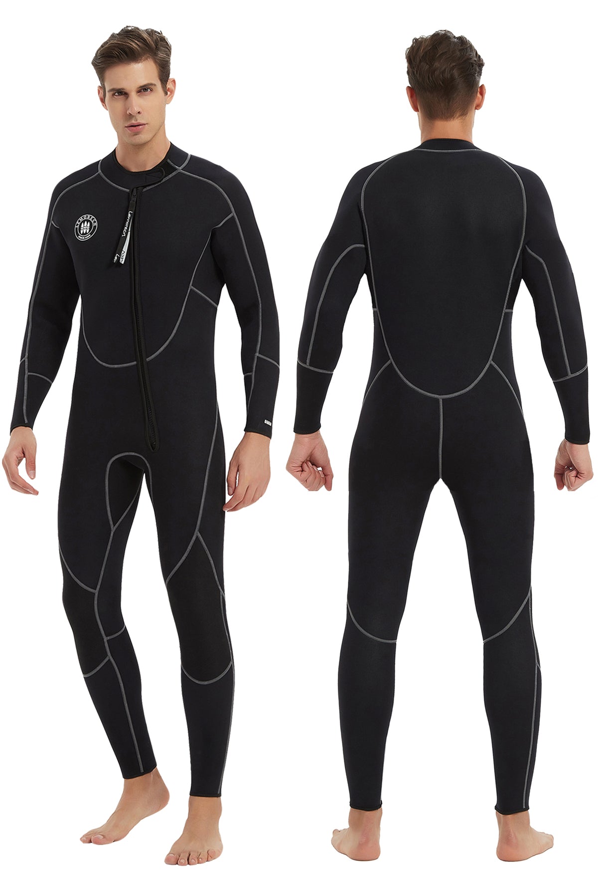 REALON Wetsuit Men 3/4 mm Neoprene Full Body Thermal Scuba Diving Suits  Size M