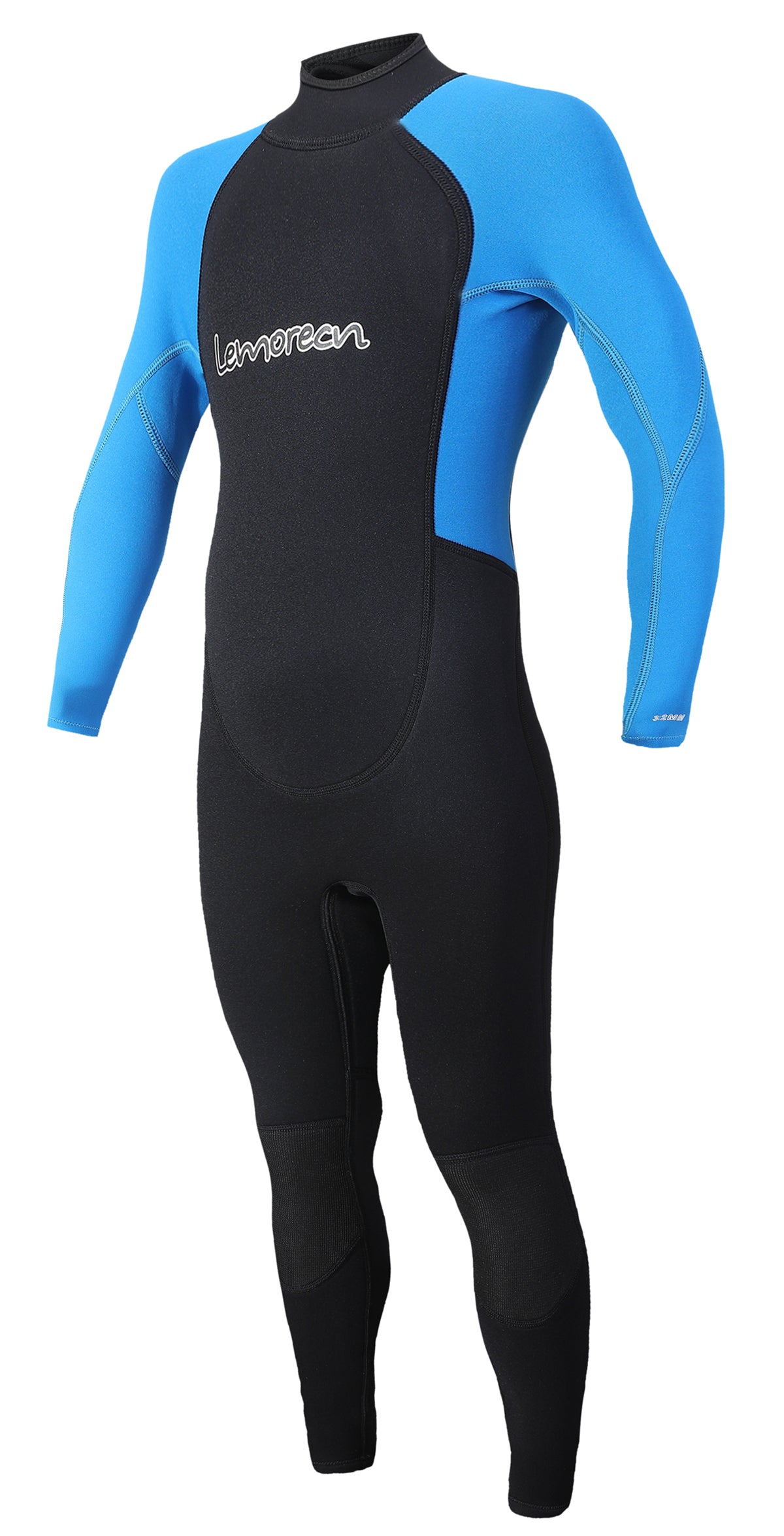 Lemorecn Men's Front Zipper Wetsuit 3MM Neoprene Snorkeling Full Body